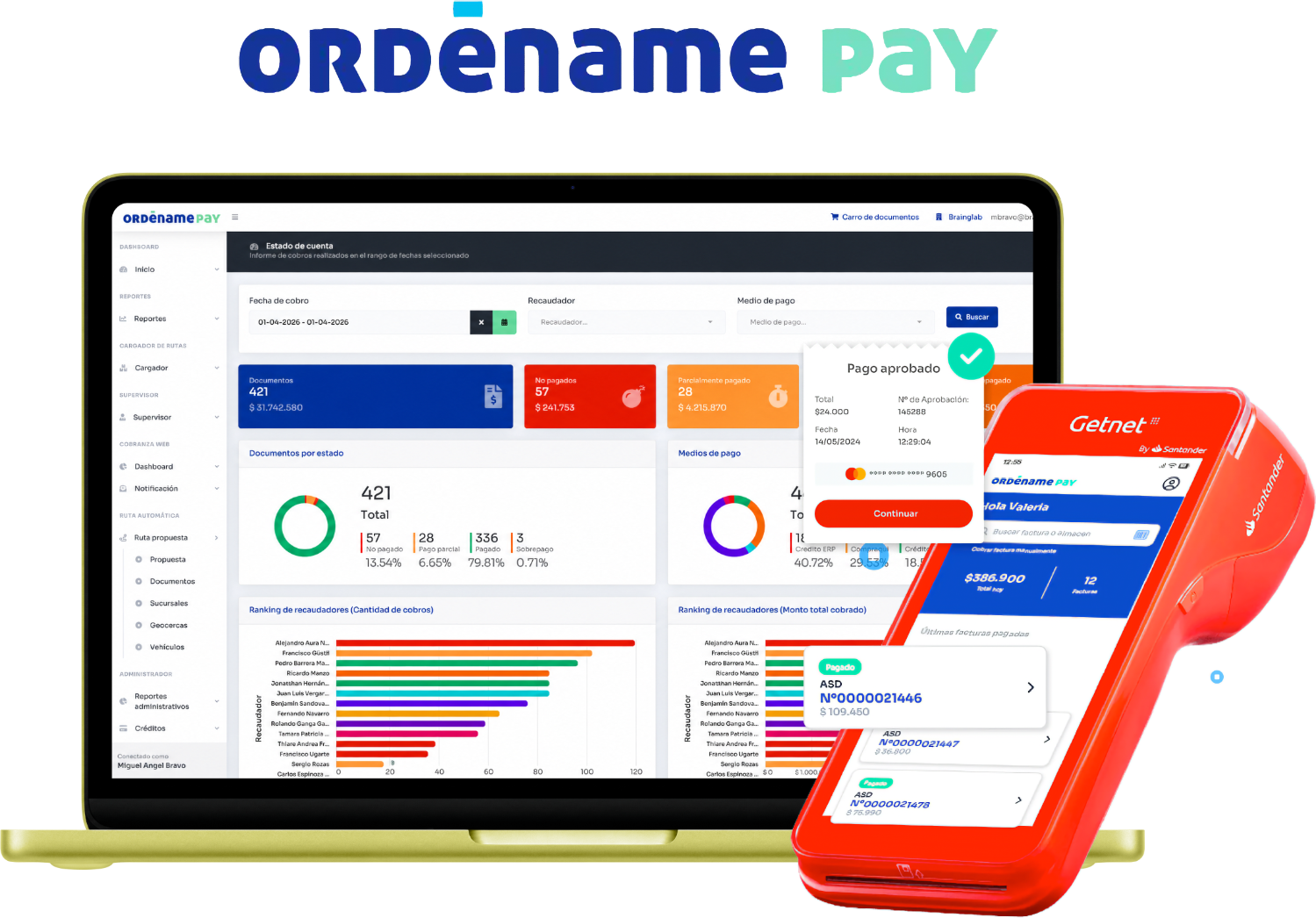 Captura del producto Ordéname Pay